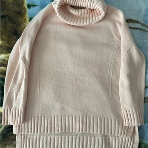Ann Taylor LOFT Soft Pink Women's Turtleneck Sweater Size Large